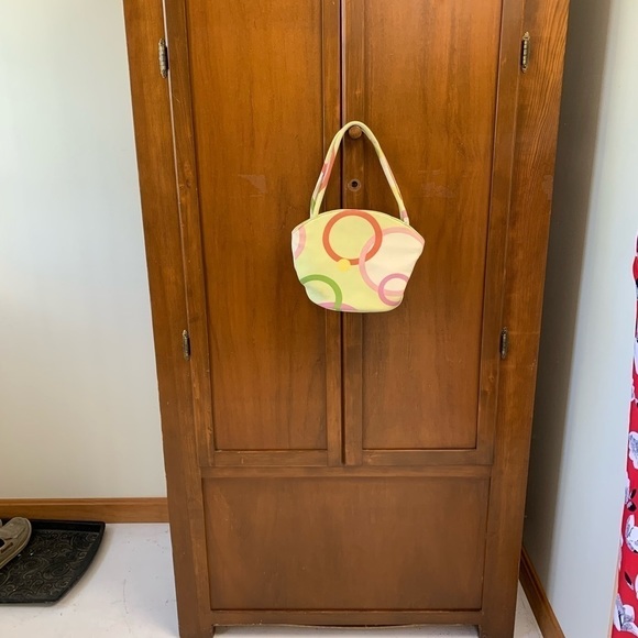 Margaret Smith vintage mini bag purse canvas hinged snap closure 8x6 7in drop - Picture 2 of 8